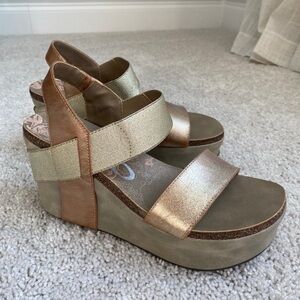 Elegant Metallic Wedge Sandals